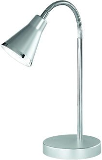LED Bureaulamp - Trion Arora - 3W - Warm Wit 3000K - Rond - Glans Titaan - Kunststof Zilverkleurig