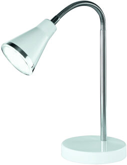 LED Bureaulamp - Trion Arora - 3W - Warm Wit 3000K - Rond - Glans Wit - Kunststof