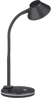LED Bureaulamp - Trion Berony - 3W - Warm Wit 3000K - Rond - Flexibele Arm - Mat Titaan - Kunststof Zilverkleurig