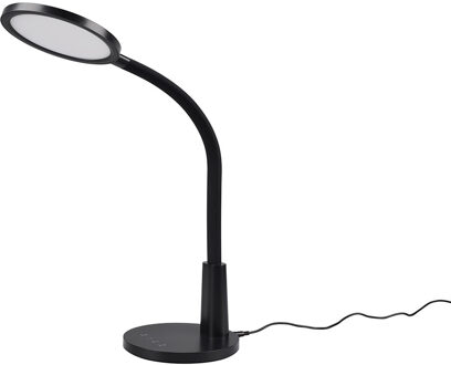 LED Bureaulamp - Trion Laly - 8.4W - Natuurlijk Wit 4000K - Timer - Aanraakschakelaar - Zwart - Kunststof