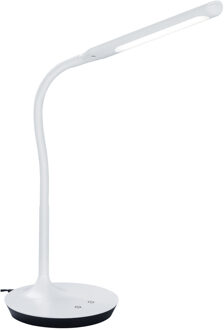 LED Bureaulamp - Trion Polina - 5W - Aanpasbare Kleur - Dimbaar - Rond - Mat Wit - Kunststof