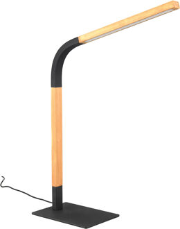 LED Bureaulamp - Trion Rios - 7W - Warm Wit 3000K - Aanraakschakelaar - Rechthoek - Mat Zwart - Metaal