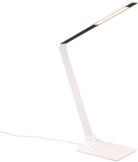 LED Bureaulamp - Trion Straus - 6.5W - Aanpasbare Kleur - Dimbaar - Rechthoek - Mat Wit - Metaal