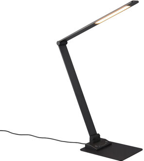 LED Bureaulamp - Trion Straus - 6.5W - Aanpasbare Kleur - Dimbaar - Rechthoek - Mat Zwart - Metaal