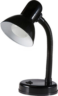 Led Bureaulamp - Velvin Brin - E27 Fitting - Aan/uit Schakelaar - Flexibele Arm - Zwart