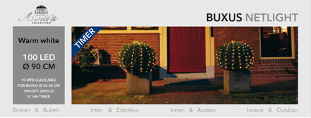 Led buxusnet verlichting met timer warm wit 90 cm
