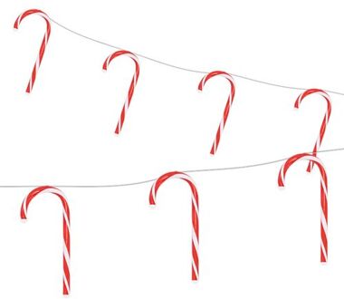 LED Candy Cane Lichtketting 330 cm met 28 warm witte LED's Rood