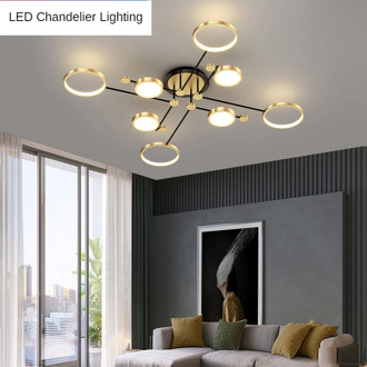 LED Chandelier Lighting For Living Room Bedroom New Lamp Gold Frame Aluminum Dropshipping Indoor Modern Nordic Fixture Light