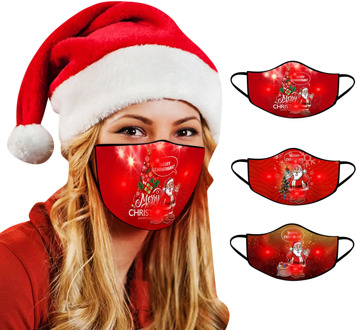 LED Christmas Mask Light Up Mask Protective Mouth Mask Washable Face Mask Mask Reusable Breathable Cloth Mouth Caps masques