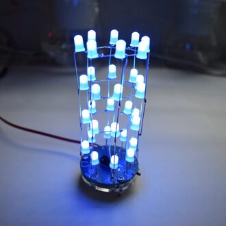 Led Cilindrische Cube8x4 Licht Kubus Elektronische Diy Eenvoudige Maken Kit Voor Beginners blauw LED