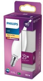 Led Classic E14 25w 250lm 2700k Bent Tip Kaars Frosted
