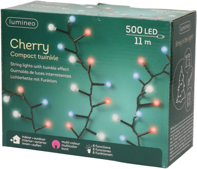 LED compact twinkel binnenverlichting rood/wit/blauw 14 meter - Kerstverlichting kerstboom Multikleur