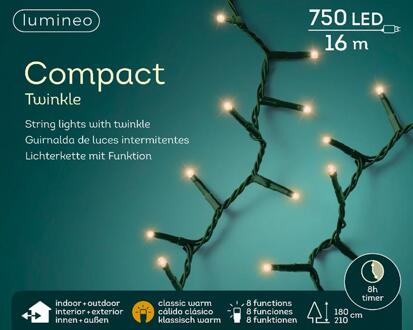 LED compact twinkle buiten 1600cm-750L groen/klassiek warm Multikleur