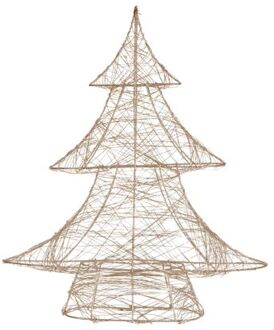 LED-deco kerstboom met 30 warm witte LED's, 40 cm hoog, metaal, goud, kerstboom met verlichting & timer Goudkleurig