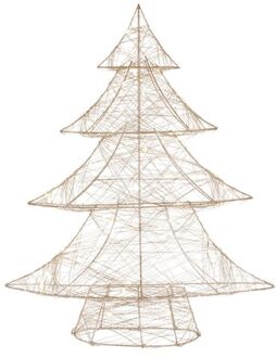 LED-deco kerstboom met 50 warmwitte LED's, 60 cm hoog, metaal, goud, kerstboom met verlichting & timer Goudkleurig