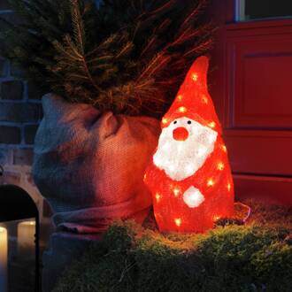LED decoratie figuur kerstman rood IP44 h. 38 cm rood, helder