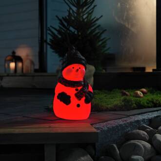 LED decoratie figuur Sneeuwpop, RGB, IP44 bont