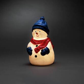 LED decoratie figuur Sneeuwpop, warmwit, IP44 bont