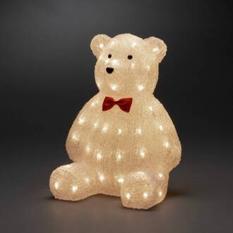 LED decoratie figuur teddybeer helder IP44 h. 38cm helder, rood