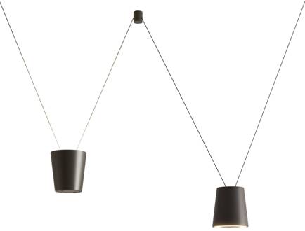 LED design-hanglamp Sling, enkele lamp zwart mat zwart