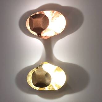 Led designer wandlamp Gi.Gi, 40 cm, goud messing / goud