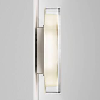 LED designer wandlamp met opaal glazen kap aluminium, helder, opaal