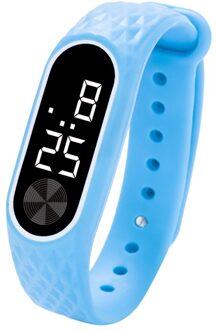 Led Digitale Display Armband Horloge Kinderen Studenten Silicagel Sport Horloge Детские Часы Relogio Masculino Relogio Feminino Blauw