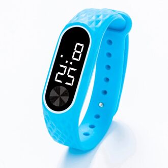Led Digitale Display Armband Horloge Kinderen Studenten Silicagel Sport Horloge Детские Часы Relogio Masculino Relogio Feminino lucht blauw