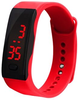 Led Digitale Display Vrouwen Horloges Armband Horloge Kinderen Studenten Silicagel Sport Horloge Mode Mode Horloge Reloj rood
