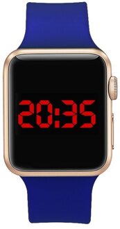 Led Digitale Horloge Voor Vrouwen Waterdichte Sport Heren Horloges Siliconen Armband Horloge Elektronische Klok Saat Horloges Vrouwen donker blauw