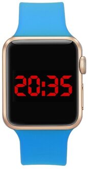 Led Digitale Horloge Voor Vrouwen Waterdichte Sport Heren Horloges Siliconen Armband Horloge Elektronische Klok Saat Horloges Vrouwen licht blauw