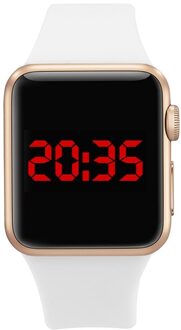 Led Digitale Horloge Voor Vrouwen Waterdichte Sport Heren Horloges Siliconen Armband Horloge Elektronische Klok Saat Horloges Vrouwen wit roos goud