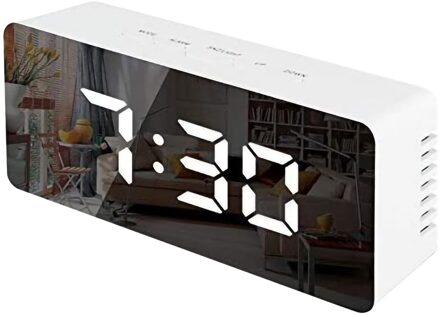 Led Digitale Klok Slaapkamer Spiegel Alarm Display Night Display Temperatuur Voor Slaapkamer Kantoor Reizen Woondecoratie Klok