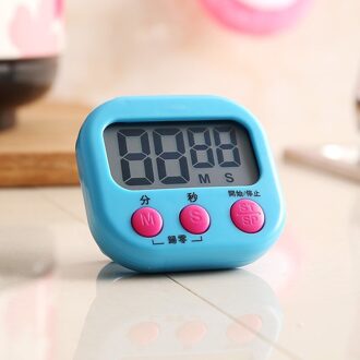Led Digitale Kookwekker Grote Cijfers Luid Alarm Magnetische Achterzijde Stand Met Grote Lcd Display Voor Koken Bakken Sport Games blauw