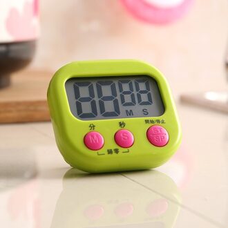 Led Digitale Kookwekker Grote Cijfers Luid Alarm Magnetische Achterzijde Stand Met Grote Lcd Display Voor Koken Bakken Sport Games groen