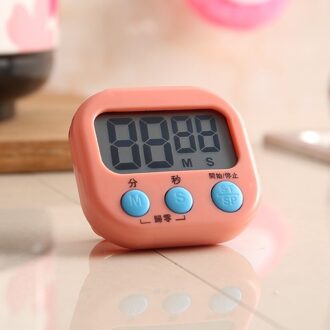 Led Digitale Kookwekker Grote Cijfers Luid Alarm Magnetische Achterzijde Stand Met Grote Lcd Display Voor Koken Bakken Sport Games roze