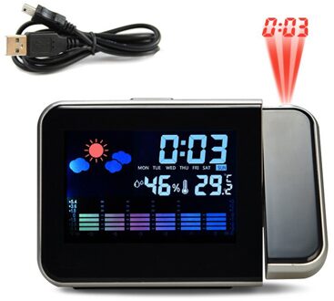 LED Digitale Projectie Wekker Temperatuur Thermometer Desk Tijd Datum Display Projector Kalender USB Charger Tafel Led Klok