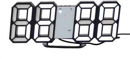 Led Digitale Wandklok Night Modus Helderheid Verstelbare Elektronische Tafel Klok Datum Temperatuur Automatische Backlight Tafel Klokken wit