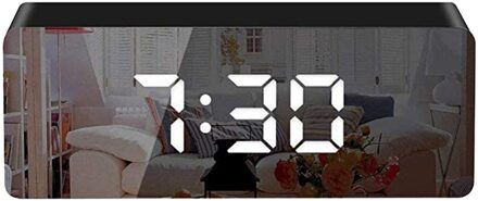 Led Digitale Wekker Draadloze Bluetooth Tafel Elektronische Klokken Usb Wakker Fm Radio Snooze Functie Voor Home Office Travel zwart B