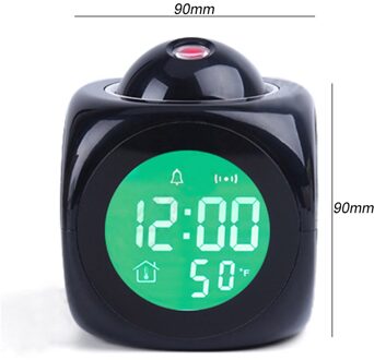 Led Digitale Wekker Horloge Tafel Elektronische Desktop Klokken Usb Wakker Fm Radio Tijd Projector Snooze Functie 2 Alarm 9x9cm