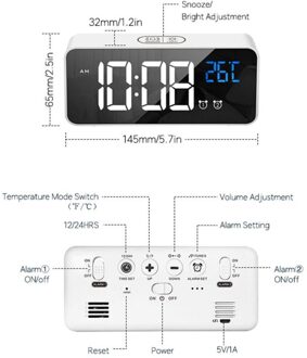LED Digitale Wekker Intelligente Voice Control Klok Met Snooze Temperatuur Display Elektronische Klokken