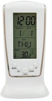 LED Digitale Wekker met Blauwe Achtergrondverlichting Elektronische Kalender Thermometer