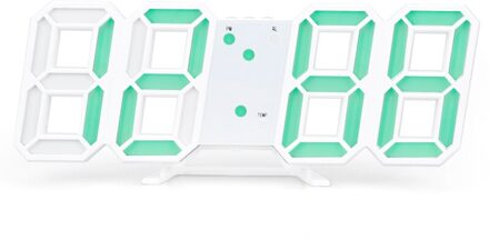 Led Digitale Wekker Moderne 3D Grote Wandklok Elektronische Lichtgevende Tafel Klokken Home Decoratie 3d Elektronische Wekker groen kleur