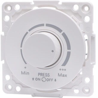 LED Dimmer - Aigi Jura - Inbouw - Rond - Kunststof - Enkel Knop - 3-100W - Wit