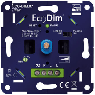 LED Dimmer - Smart WiFi - ECO-DIM.07 - Fase Afsnijding RC - Z-Wave - Inbouw - Enkel Knop - 0-200W