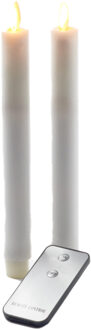 Led dinerkaarsen - 2x st - wit - 23 cm - LED kaarsen