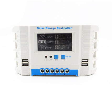 LED Display 10A 20A 30A 40A 50A 60A 12 V 24 V Auto Zonnepaneel Battery Laadregelaar PWM Solar collector Regulator USB twee