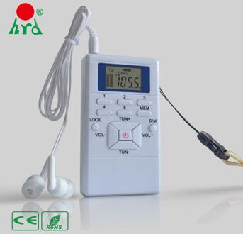 Led Display Digitale Fm Radio Mini Speaker Draagbare Ontvanger Display Dual Channel Enkele Band Muziek Speler wit