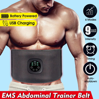 LED Display EMS Muscle Stimulator Trainer Fitness Abdominal Training Belt Body Shaping Slimming Belt Unisex Massager Stickers