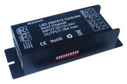 Led DMX512 Controller Digitale Display Controller Dmx 512 Led Decoder Rgb Voor Rgb Strip & Driver 3 Kanalen 12V-24V 18A Dc 12-24V